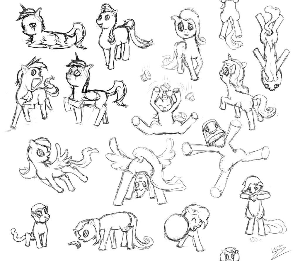 Random Ponies, Practice Sketchsheet (Part 2) - Visual Fan Art - MLP Forums