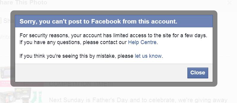 [Web] Why won't Facebook let me like, comment, post a status or message