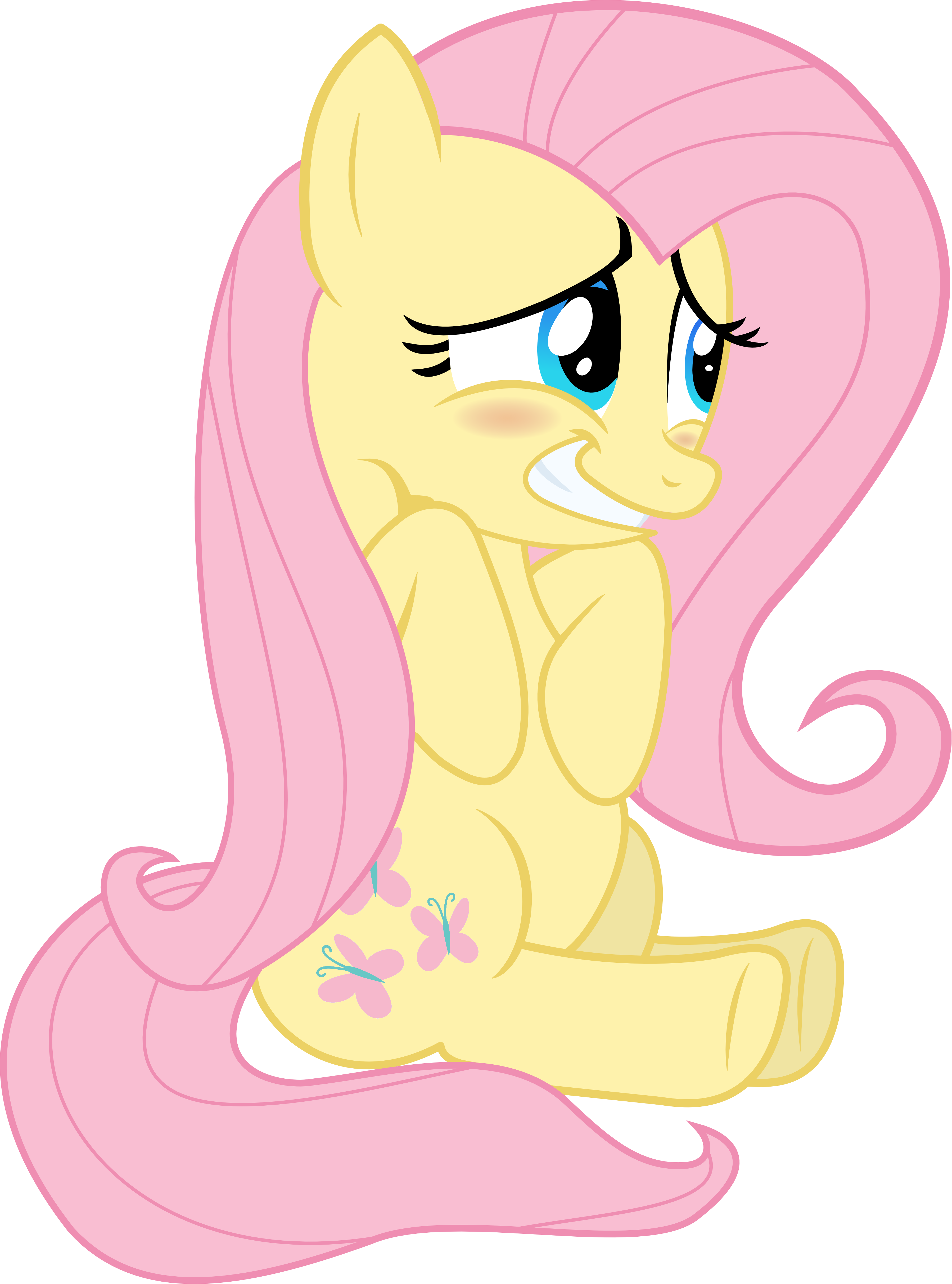 blushing_fluttershy___vector_by_regolith