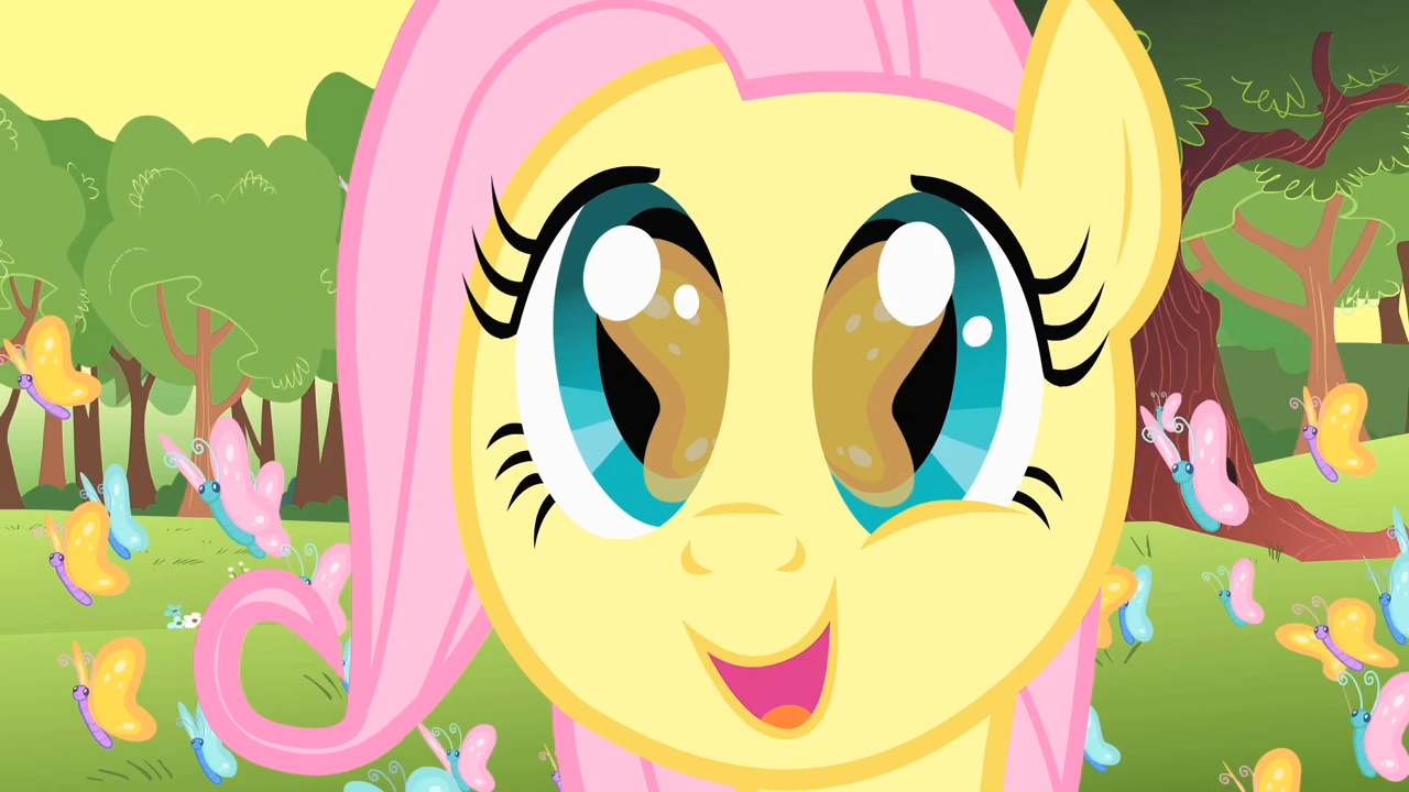 Filly_Fluttershy_amazed_by_her_surroundi