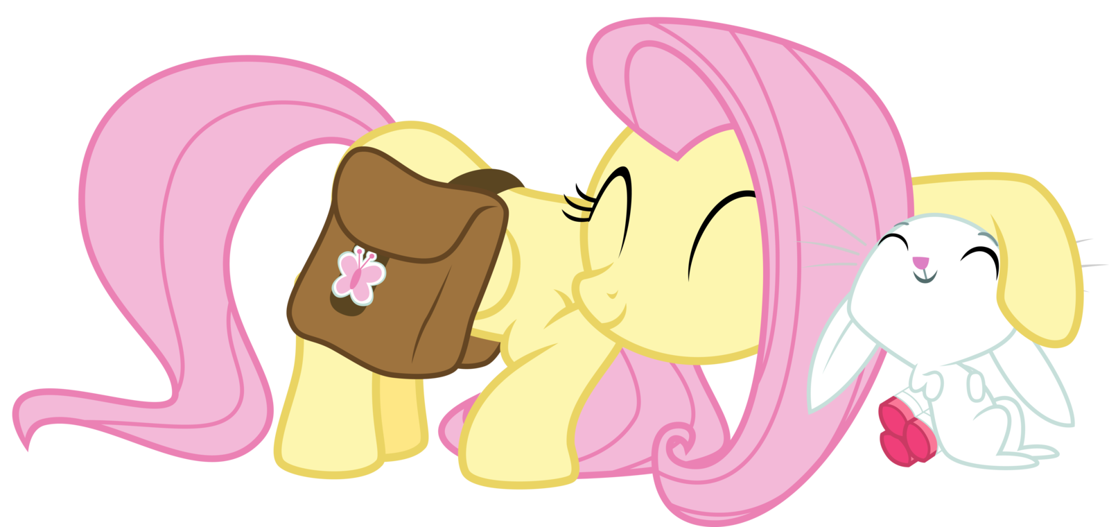 fluttershy_and_angel_snuggle_by_thatguy1