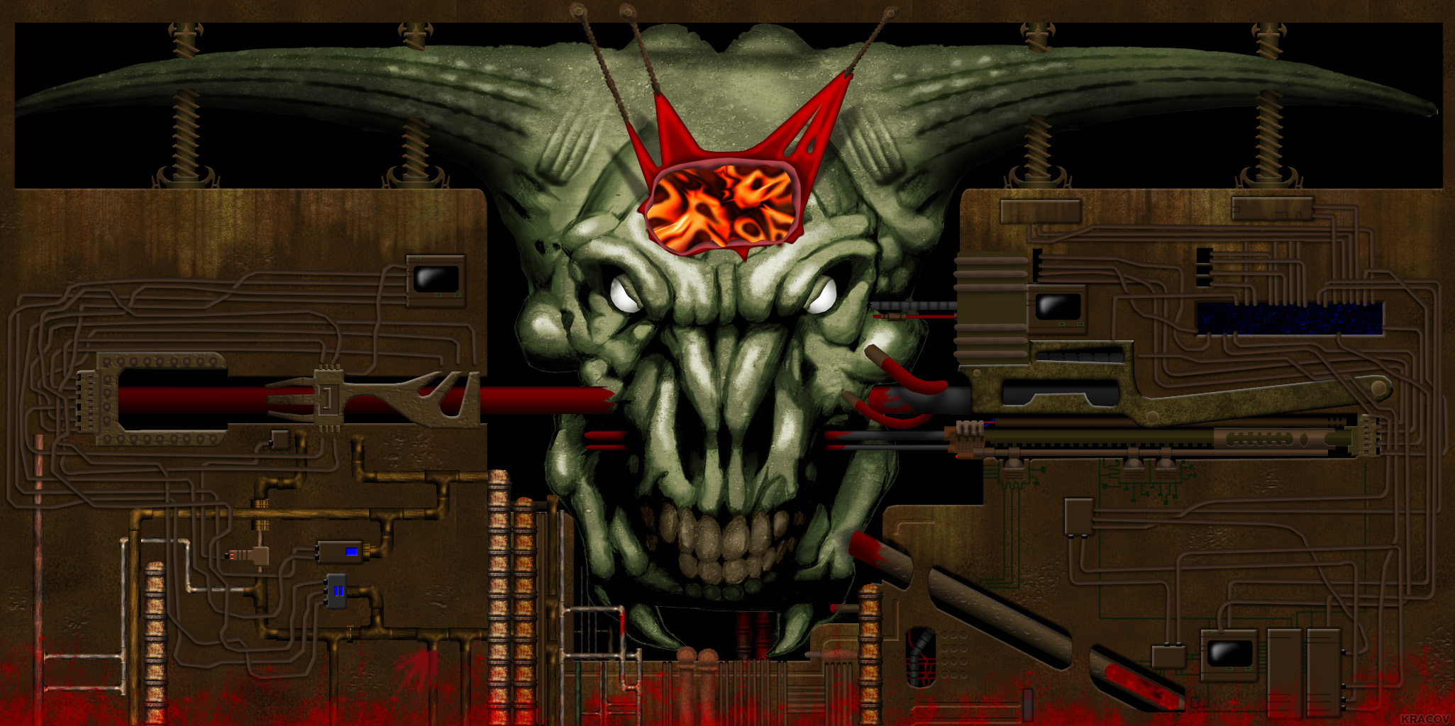 Icon of Sin, DOOM 2. Just a boring wall texture with a brain you can shoot ...
