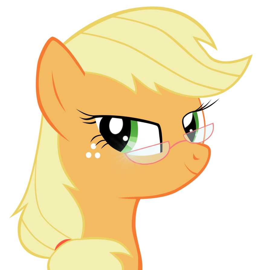 applejack_in_glasses_by_rainbowden-d4rs7
