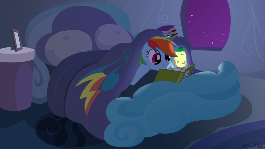 commission__rainbow_reading_at_night_by_