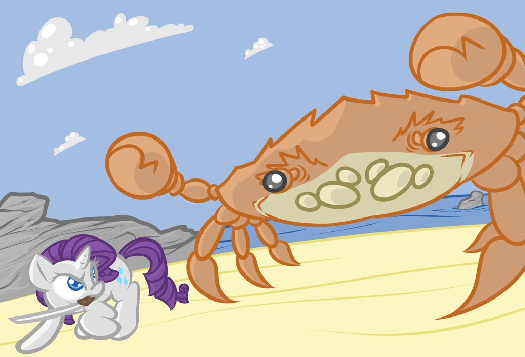 commission__rarity_fighting_a_giant_crab