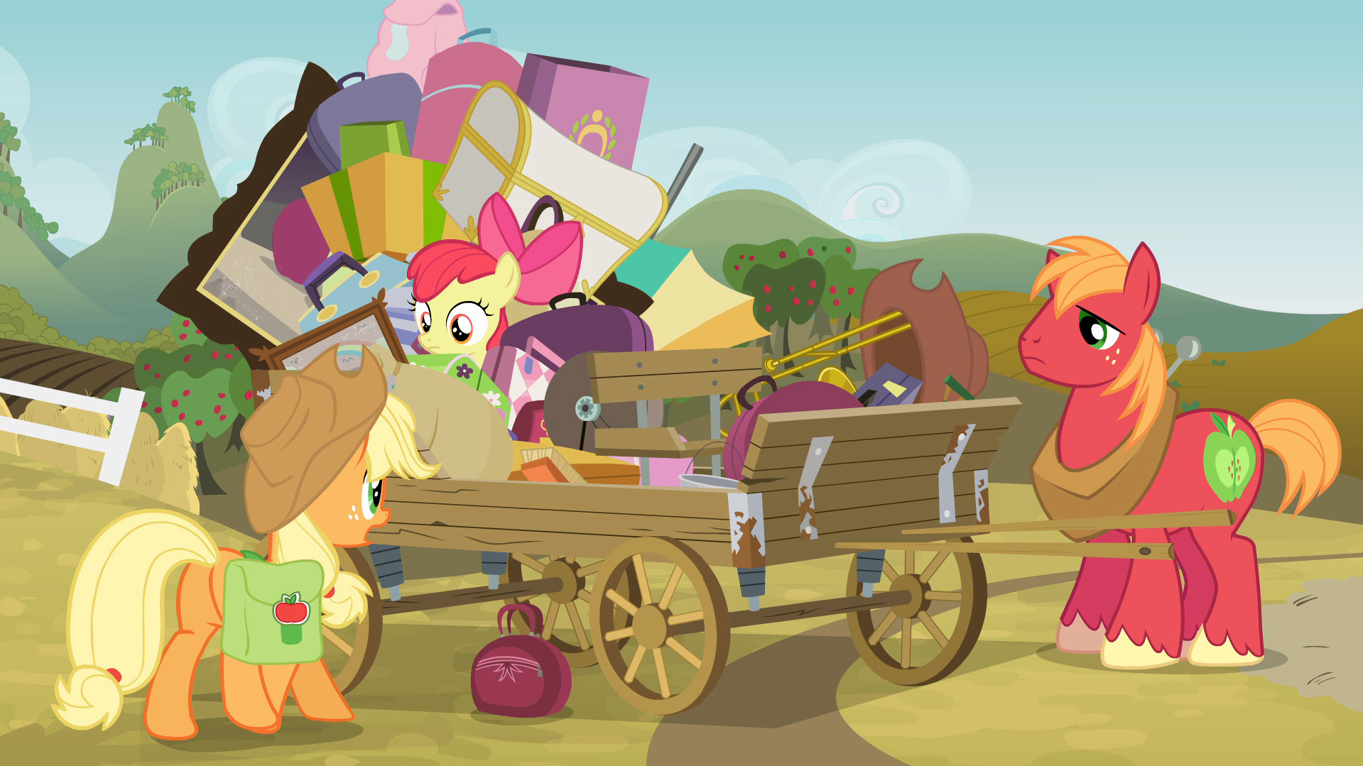 Applejack_and_siblings_by_wagon_S4E09.pn