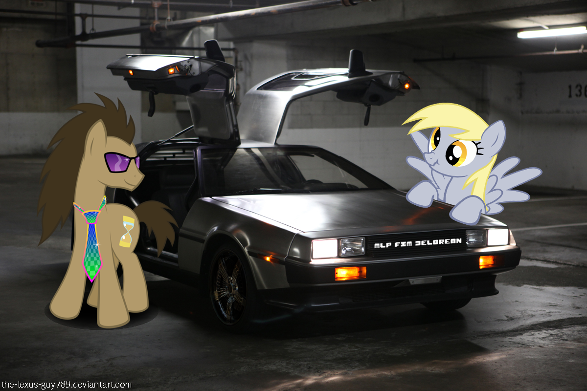 doctor_whooves_and_his_bttf_dmc_delorean