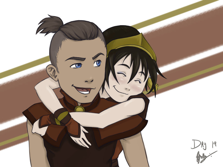 day_19___sokka_and_toph_by_kameia-d2yds5