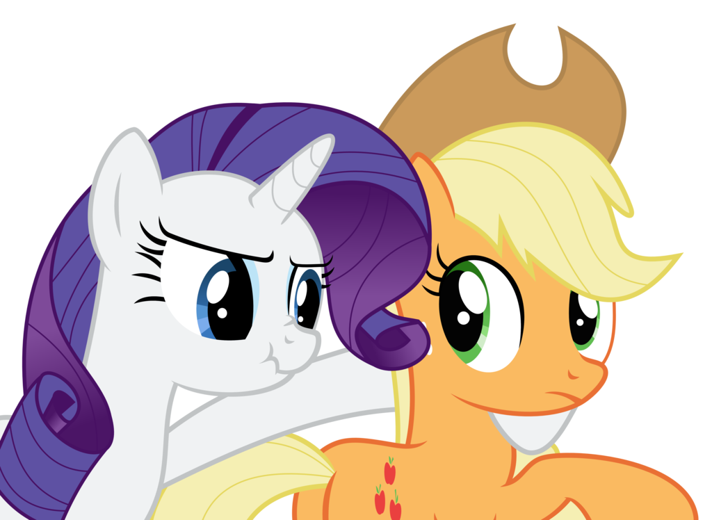 scruncy_face_rarity_and_applejack_by_cra