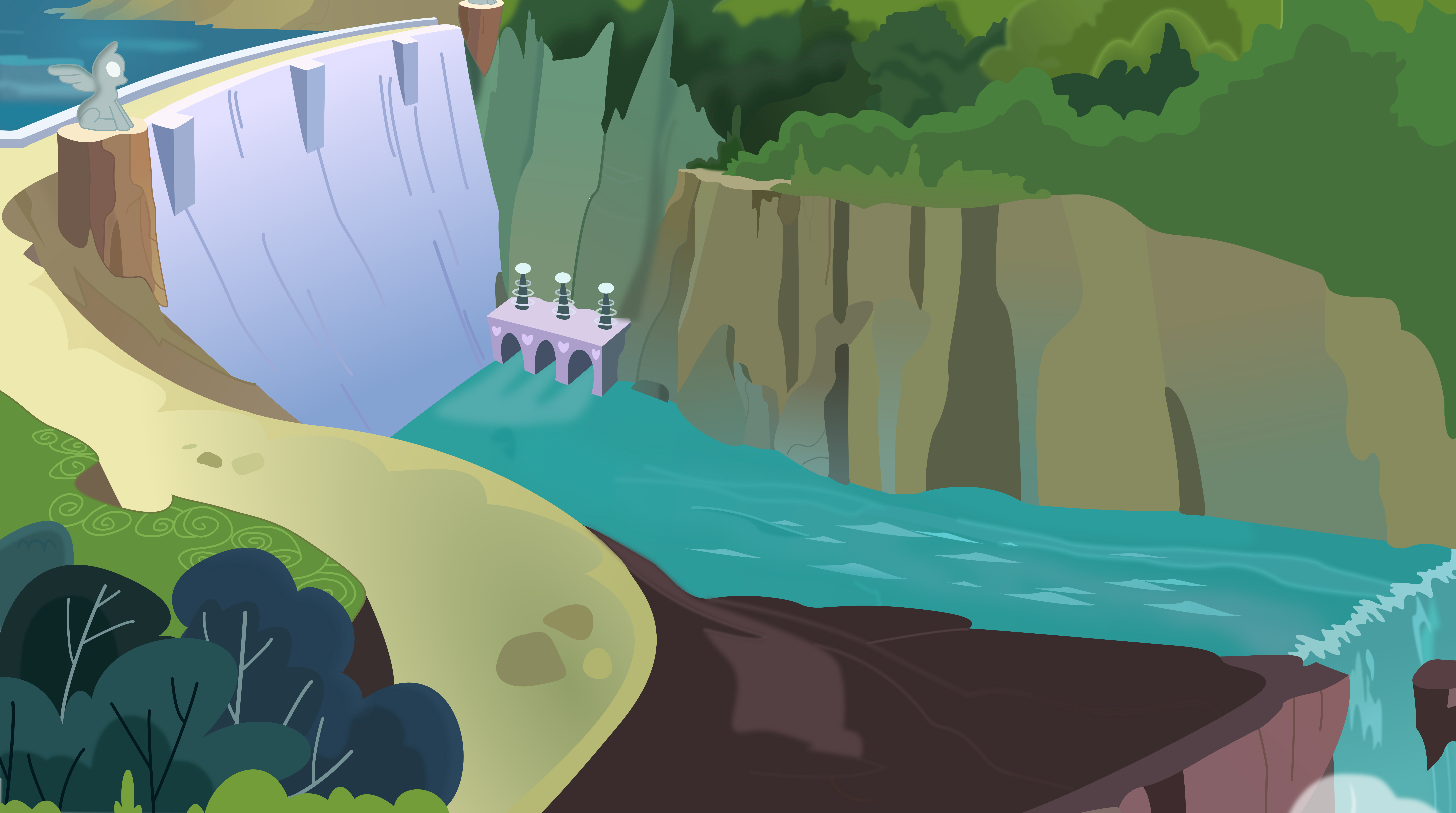 ponyville_dam_vector_by_yellowy_cake-d6e