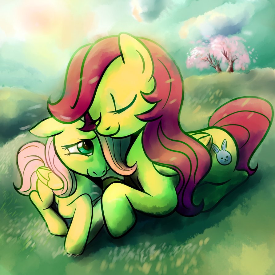 fluttershy_with_her_mother_by_explosiveg