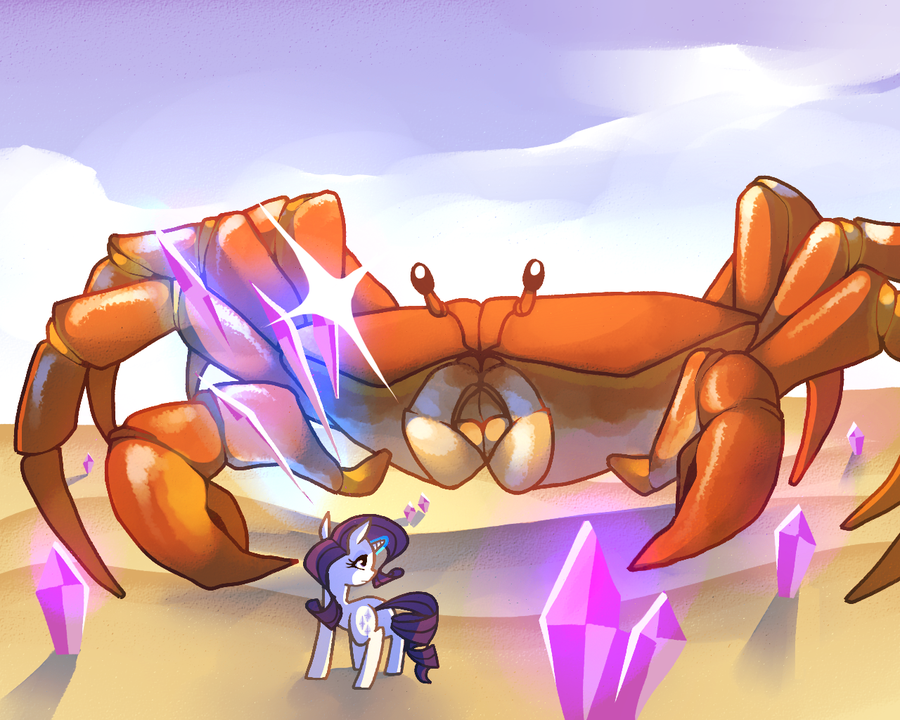 rarity_vs__giant_crab_by_karzahnii-d6d6w