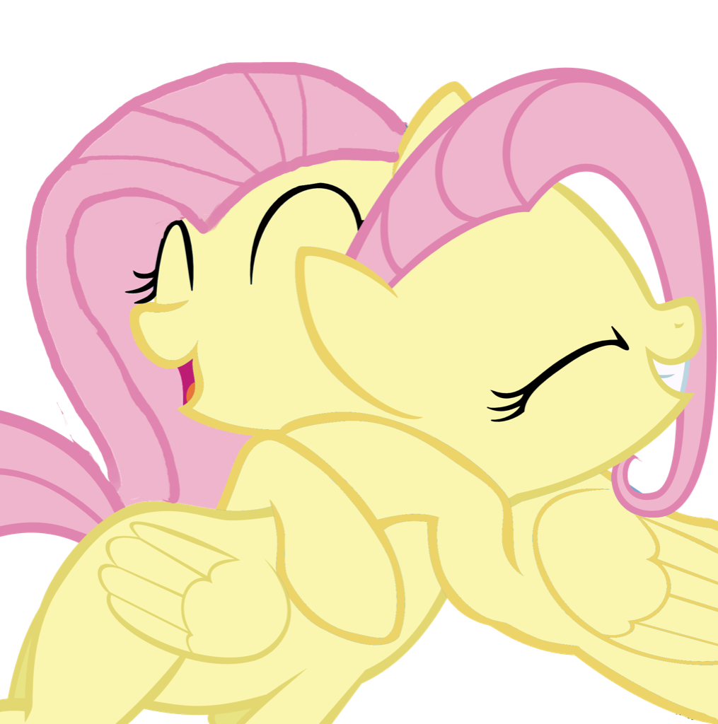 Fluttershy is so cool, she can hug herself! 