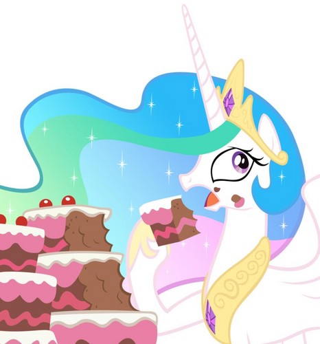 Princess-Celestia-eating-a-cake-my-littl