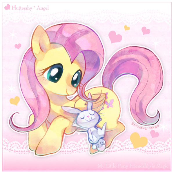 fluttershy_and_angel_by_shimabo-d5sfq0z.
