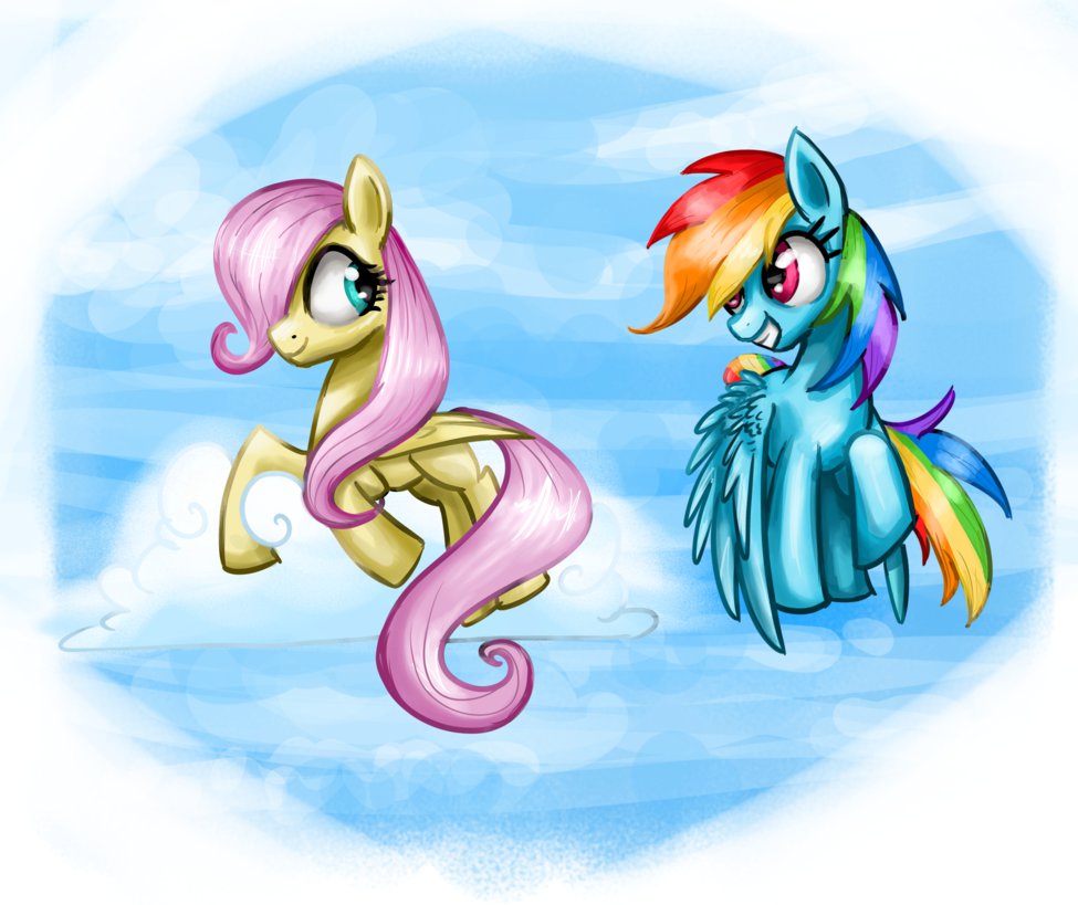 young_fluttershy_and_rainbow_dash_by_clr