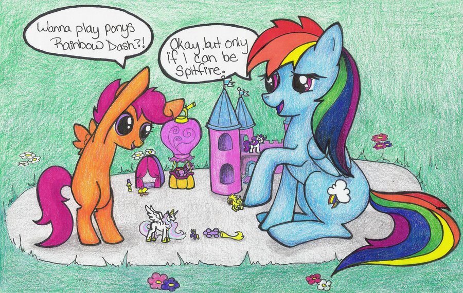 scootaloo_and_dash_playing_ponies_by_dus