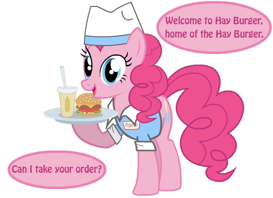 pinkie_pie_as_a_waiter_for_hay_burger_by