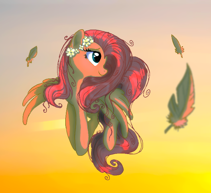 765811__safe_solo_fluttershy_sunset_feat