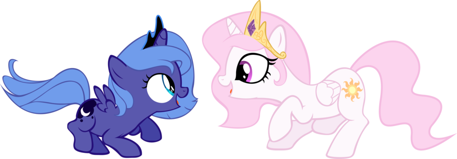 filly_luna_and_teenage_celestia_by_pluck