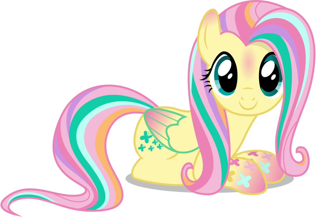 fluttershy___rainbowfied_from_group_shot