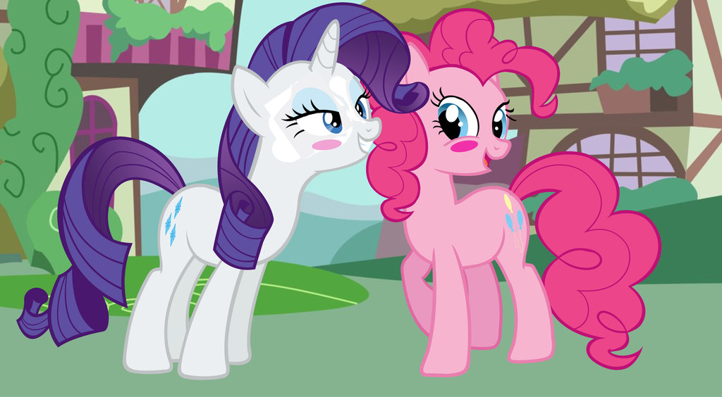 rarity_and_pinkie_blush_by_hiddenwithint