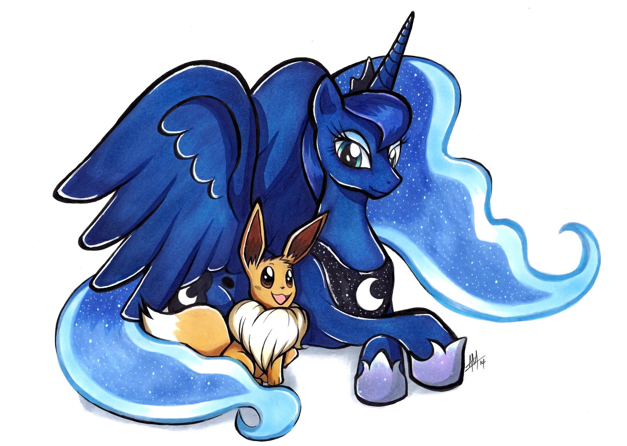 commission__princess_luna_and_eevee_by_s