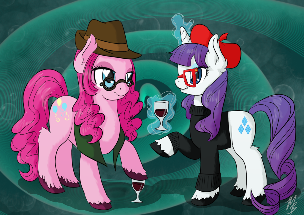 hipster_rarity_and_pinkie_pie_by_rastaqu