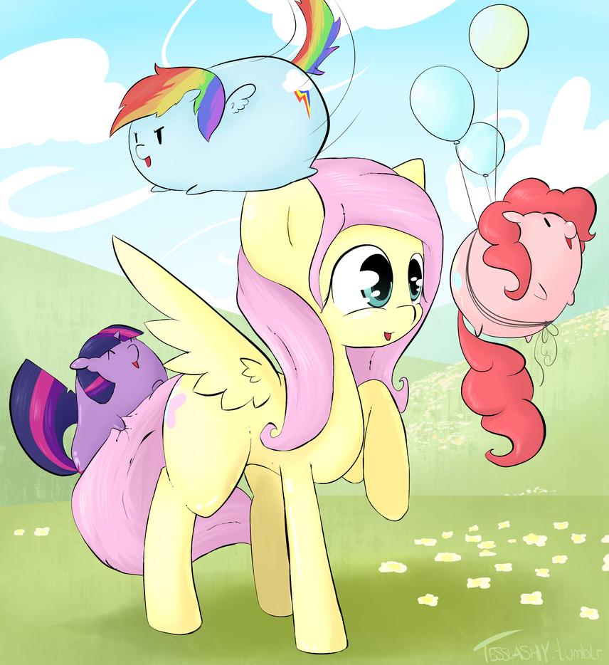 fluttershy_and_the_cute_ponae_by_tesslas