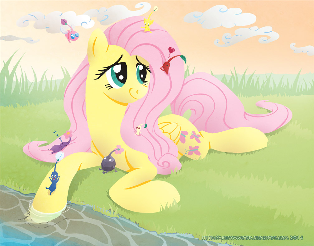 crossover___fluttershy_and_lil__pikmin_b