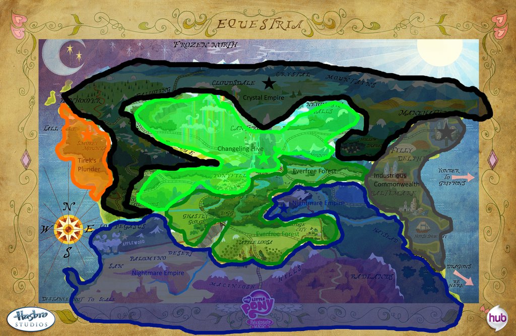 Карта эквестрии млп