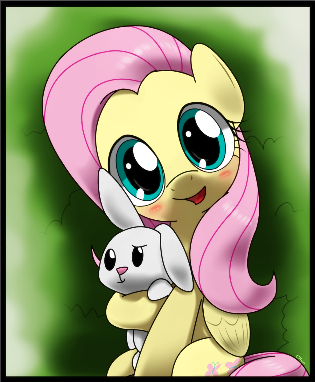 fluttershy_and_bunny_angel_by_hoyeechun-