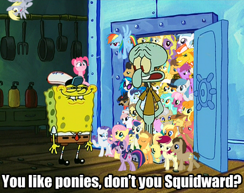 squidward_likes_ponies_by_joshyartist-d4