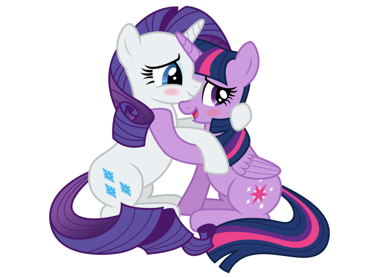 Twilight and Rarity Snuggling - Visual Fan Art - MLP Forums